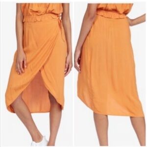 Roxy Orange Wrap Skirt